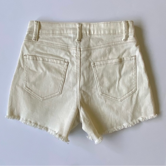 Shorts Size 1 25 Super High Rise New York Rewash Ivory White Juniors Cutoff EUC - Picture 2 of 16